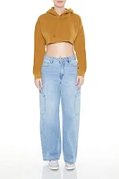 Fleece Mineral Wash Cropped Hoodie