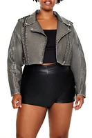 Plus Cropped Moto Jacket