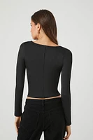 Fitted Long-Sleeve Crop Top