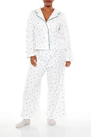 Plus Christmas Tree Shirt & Pants Pajama Set