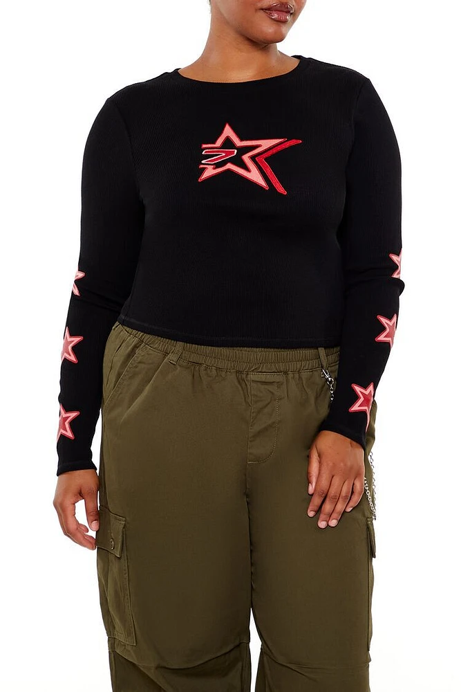 Plus Embroidered Star Top