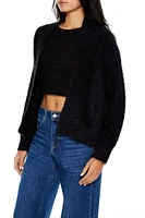 Fuzzy Knit Cardigan Sweater