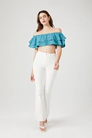 Off-the-Shoulder Flounce Crop Top