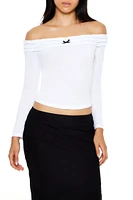 Off-the-Shoulder Bow Crop Top