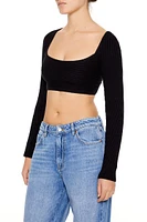 Super Cropped Sweater-Knit Top