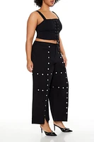 Plus Studded High-Rise Pants