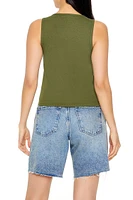 Buckle Rib-Knit Tank Top