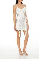 Ruffle Floral Mini Slip Dress