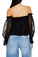 Chiffon Off-the-Shoulder Top