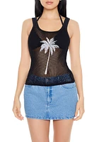 Mesh Palm Tree Tank Top