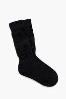 Ribbed Knit Crew Socks