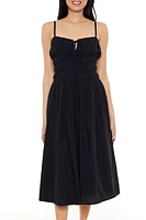 Shirred Sweetheart Midi Dress