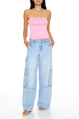 Low-Rise Wide-Leg Cargo Jeans