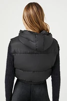 Cropped Hooded Puffer Vest