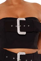 Plus Rhinestone Buckle Tube Top