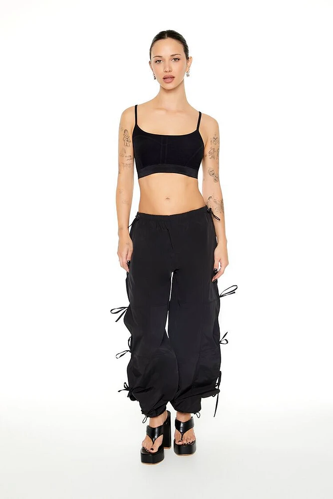 Bow Drawstring Parachute Pants