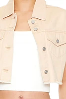 Frayed-Trim Cropped Vest