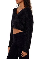 Fuzzy Knit Cardigan Sweater