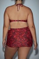 Plus Bratz Snake Print Bikini Top & Bottoms Set