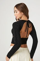 Open-Back Cropped Sweater