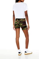 Camo Print Biker Shorts