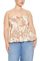 Plus Tropical Leaf Print Cami
