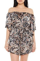 Paisley Off-the-Shoulder Romper