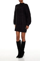 Cable Knit Sweater Mini Dress