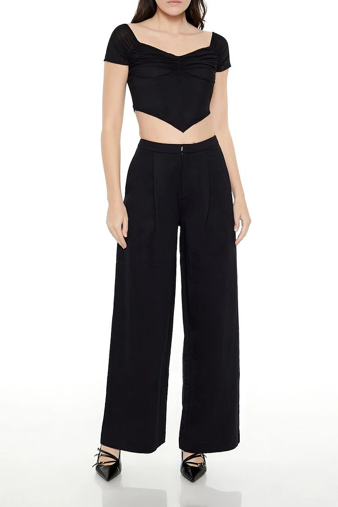 French Terry Wide-Leg Pants