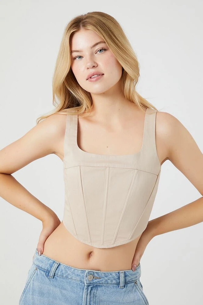 Twill Corset Crop Top