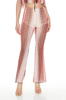 Striped Flare-Leg Pants