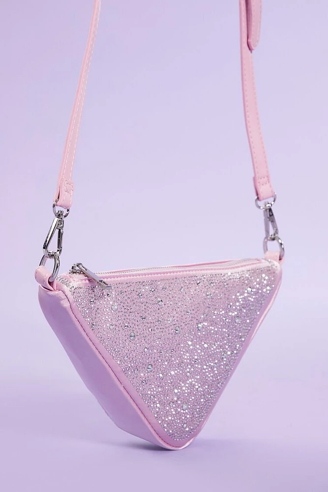 Rhinestone Triangle Crossbody Bag