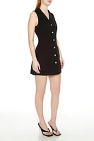 Sleeveless Button-Front Mini Dress