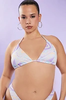 Plus Oil Slick String Bikini Top