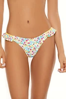 Bright Floral High Leg Bikini Bottoms