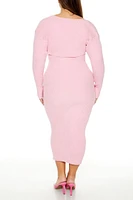 Plus Shrug & Sweater Dress Set