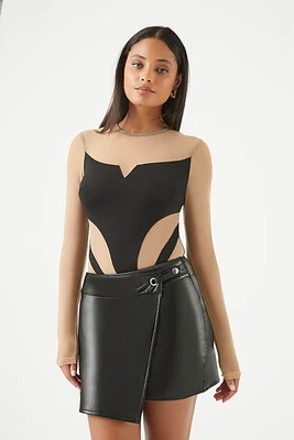 Mesh Illusion Cutout Bodysuit