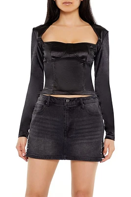 Square-Neck Bustier Crop Top