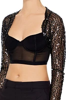 Sequin Mesh Shrug Sweater