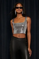 Sequin Cropped Tank Top