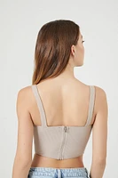 Ribbed Rose Cropped Bustier Top