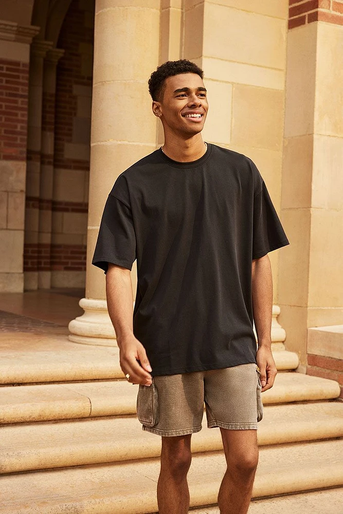 Cotton Crew High-Low Hem Tee