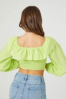 Off-the-Shoulder Ruffle Eyelet Top