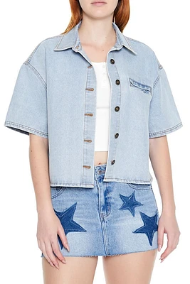 Denim Short-Sleeve Shirt