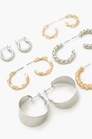 Two-Tone Twisted Hoop Earring Set