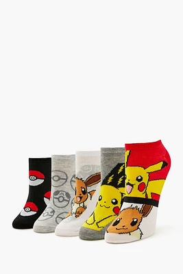 Pikachu & Eevee Ankle Socks Set - 5 pack