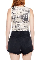 Newspaper Print Tank Top