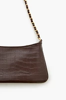 Faux Croc Baguette Bag