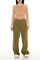 Ruched Off-the-Shoulder Crop Top