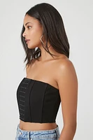 Hook-and-Eye Cropped Tube Top